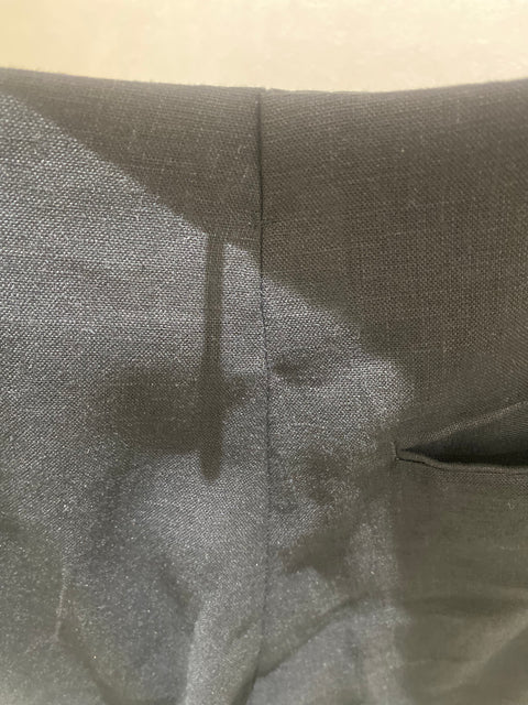 Black Pleated Linen Trousers