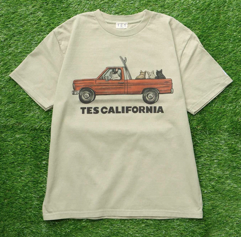 4BUHI SURF TRACK TEE / 57GREENGRAY