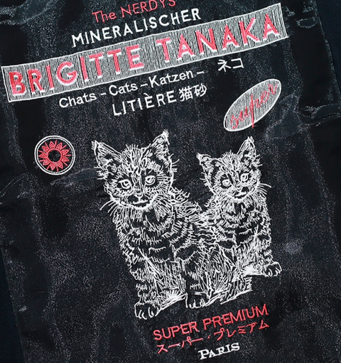 Brigitte Tanaka×The NERDYS CATS T-shirt Black