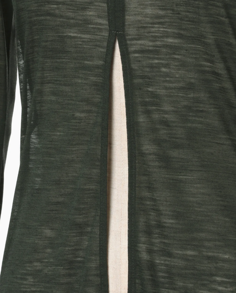 Hybrid Yarn Wool Jersey Front Slip Top / Green