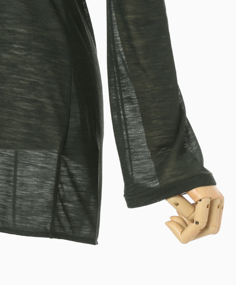 Hybrid Yarn Wool Jersey Front Slip Top / Green