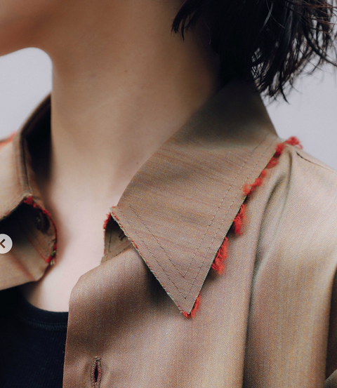 NO.197 LORO PIANA FINE WOOL SHIRT 44 CAMEL