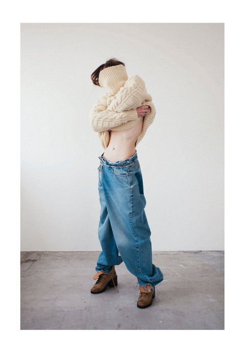#017 VINTAGE REWORK BIGGY PANTS / BLUE / M - Souvenir