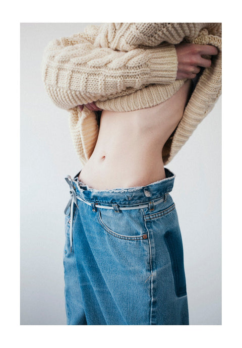 #017 VINTAGE REWORK BIGGY PANTS / BLUE / M - Souvenir
