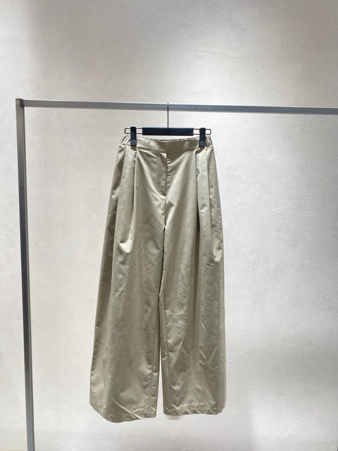 BEIGE TWO TUCK BALLOON PANTS