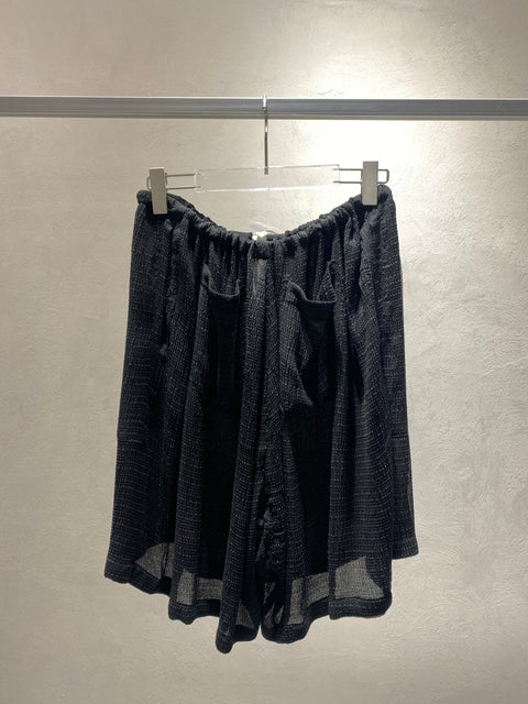 Black Crinkle Pajama Shorts