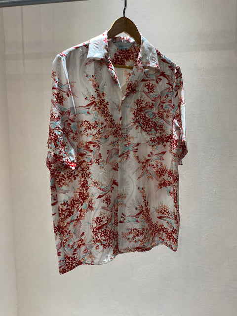 [RED MOTH SPARROW ] SHORT SLEEVE SHIRT / WHITE