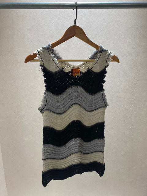 PEACOCK-KNIT TANK TOP