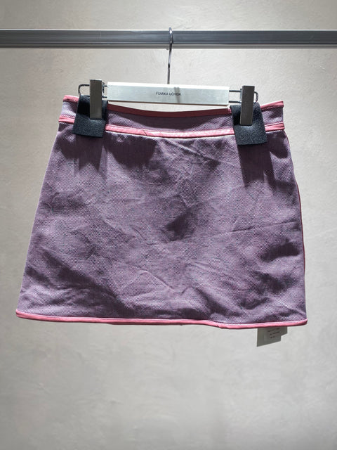 CHAMBRAY A-LINE MINI SKIRT  PINK