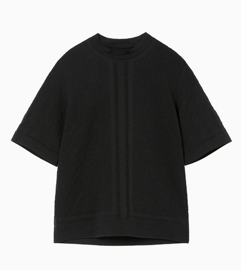 Black Landscape Knitted Crew Neck Top