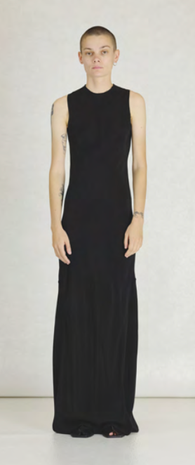 NO.257 CUPRO SLEEVELESS DRESS  02  BLACK