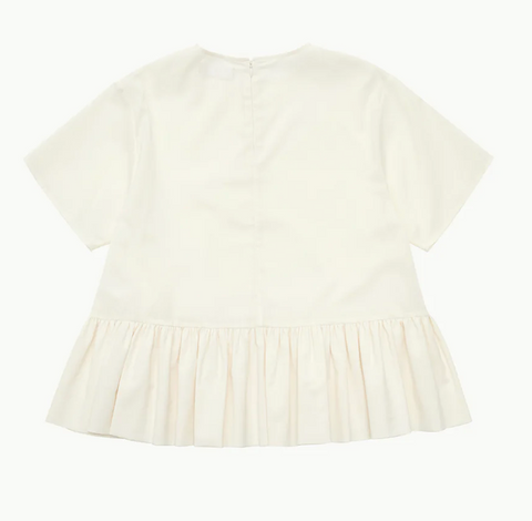 SHORT SLEEVE VOLUME TOP  IVORY