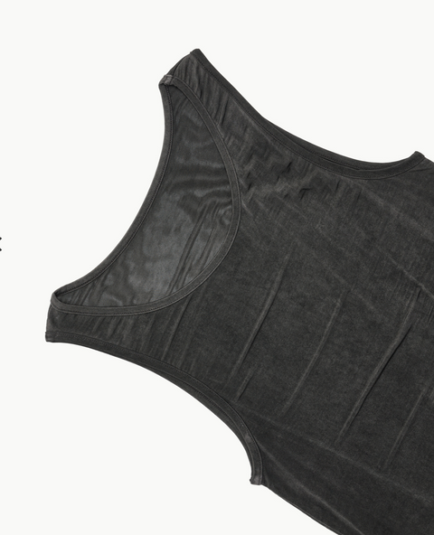 THREE STRAPS SLEEVELESS TOP  CHARCOAL