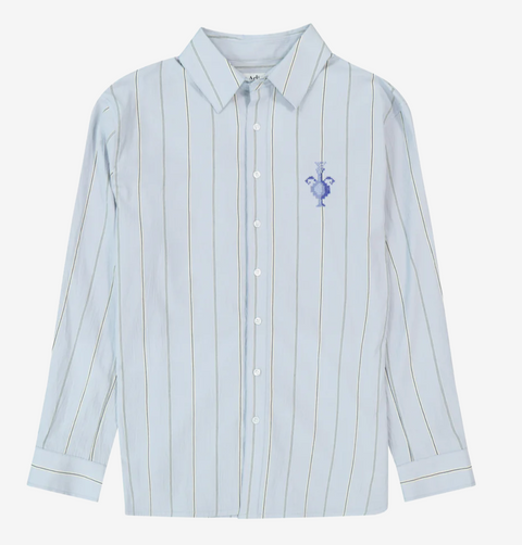 Jarra Striped Poplin Button-Down Shirt / Light Blue