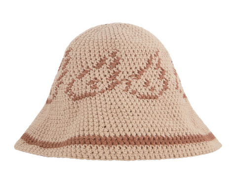 Crocheted Cotton Bucket Hat / Light Orange