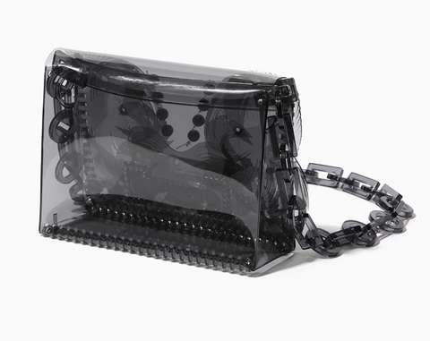 Black Transparent Sculptural Mini Chain Bag