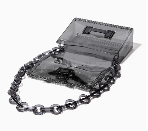 Black Transparent Sculptural Mini Chain Bag