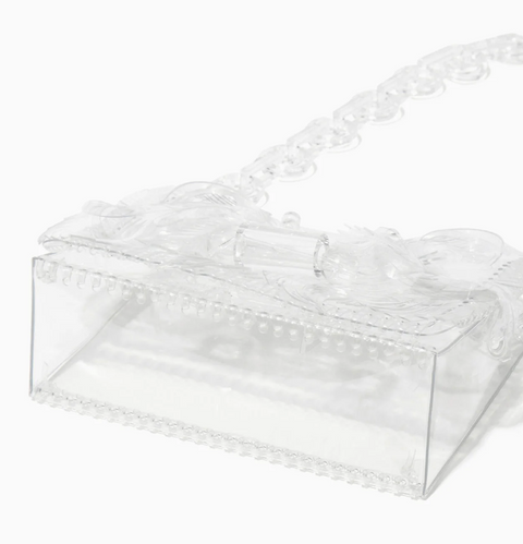 Clear Transparent Sculptural Mini Chain Bag