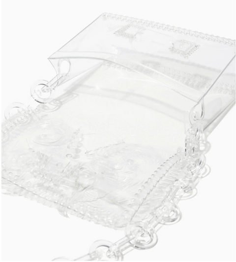 Clear Transparent Sculptural Mini Chain Bag