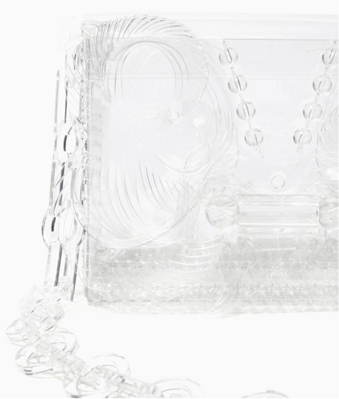 Clear Transparent Sculptural Mini Chain Bag