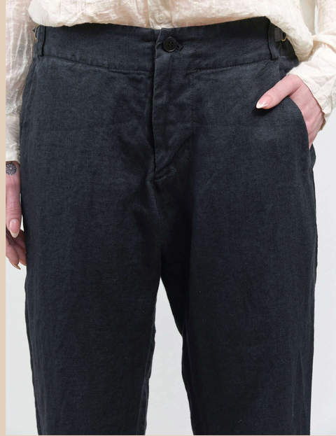 Classic Linen Slim Pants  Charcoal 53