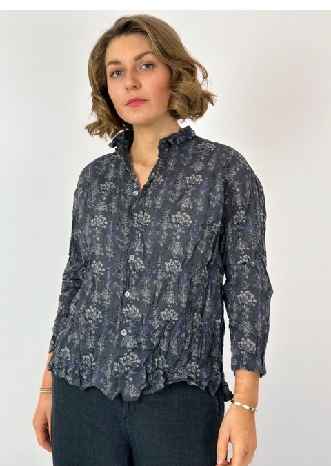 Calamint Print Blouse  Charcoal 53