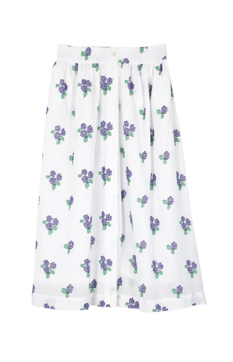 Hand Woven Flowers White Skirt (Mona)