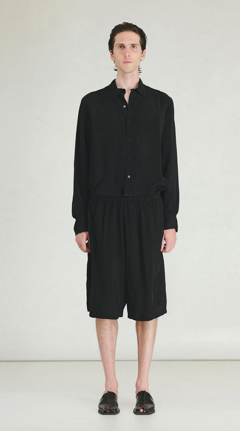 NO.197 CUPRO SHIRT  02 BLACK