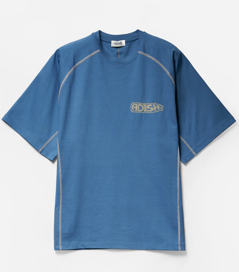 Blue Tatreez Logo Contrast Stitched Surf Tee