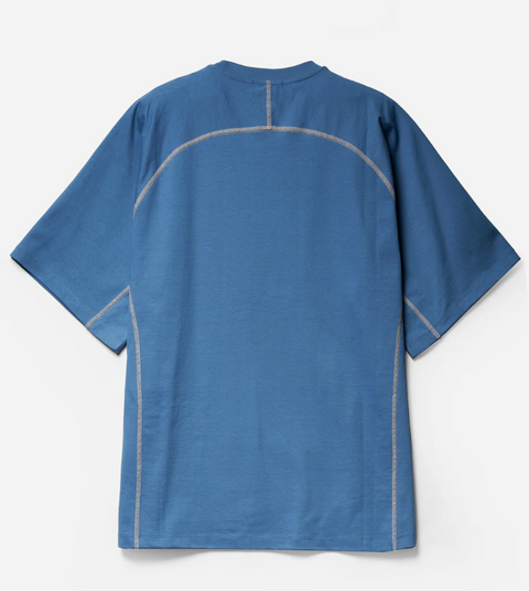 Blue Tatreez Logo Contrast Stitched Surf Tee