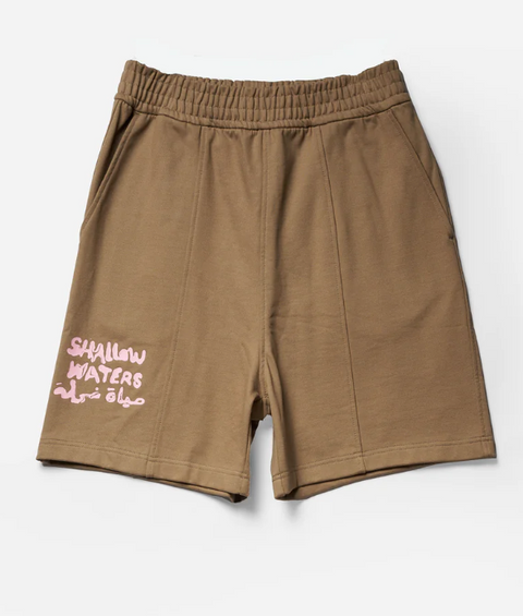 Khaki Cotton Shallow Waters Shorts