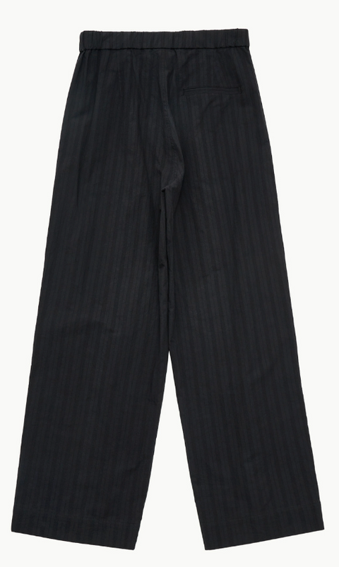 BLACK STRIPE DRAWSTRING PANTS