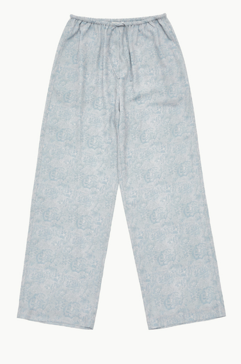 BLUE FLORALS DRAWSTRING PAJAMA PANTS