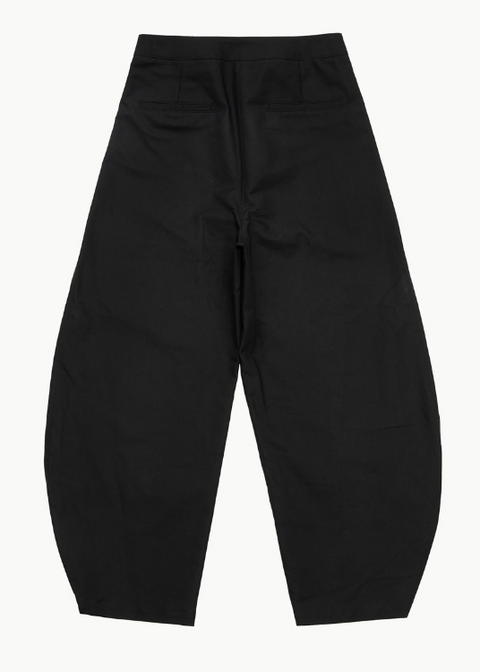 BLACK CURVED LEG PANTS