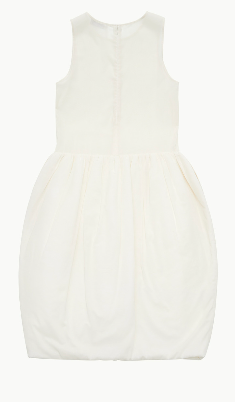 IVORY SHEER PADDED BALLOON DRESS