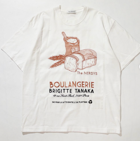 Brigitte Tanaka×The NERDYS BOULANGERIE T-shirt / White