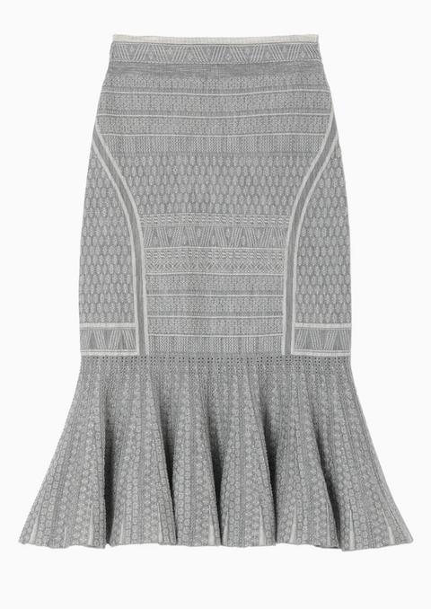 Gray "Mishima Karatsu" Knitted Mermaid Skirt