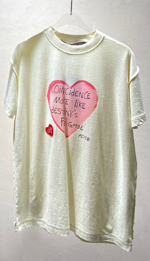 Unisex Ecru Heart Message T-Shirt