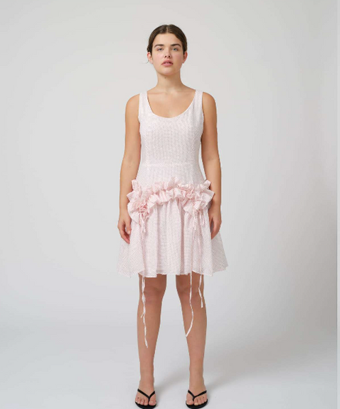 HELENE COTTON ORGANZA SHORT DRESS  FULLY LINED