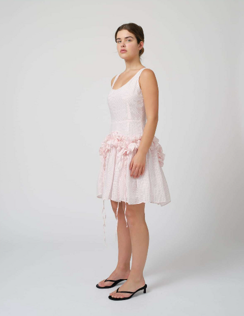 HELENE COTTON ORGANZA SHORT DRESS  FULLY LINED