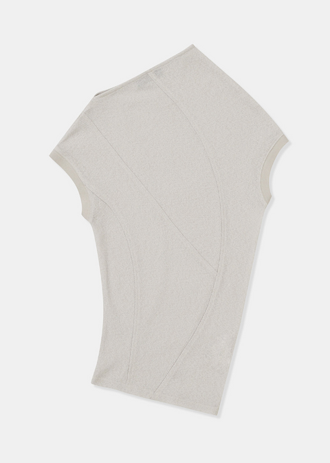 CURVED-SEAM SLEEVELESS TOP  LIGHT GREY