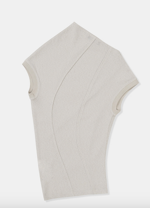 CURVED-SEAM SLEEVELESS TOP  LIGHT GREY