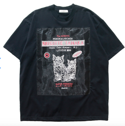 Brigitte Tanaka×The NERDYS CATS T-shirt  Black