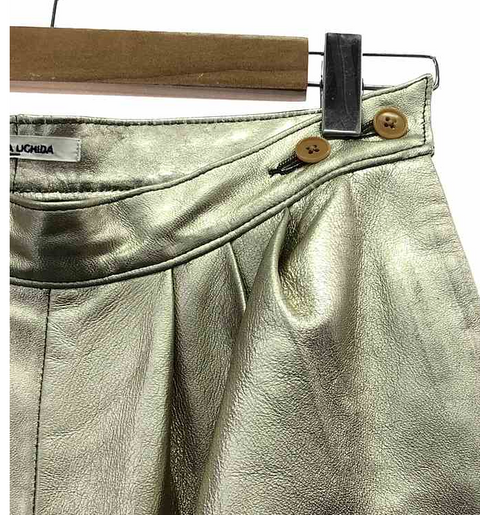 FOIL LEATHER BLOOMER PANTS / GOLD