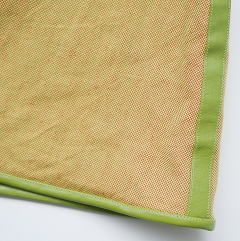 CHAMBRAY A-LINE MINI SKIRT / GREEN-YELLOW/GRN