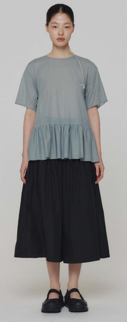 SHORT SLEEVE VOLUME TOP  MINT