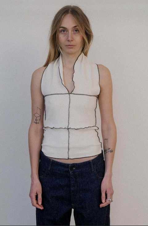 CINDER HALTER TOP WHITE