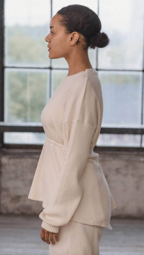 SHAW LONG SLEEVE  OFF-WHITE