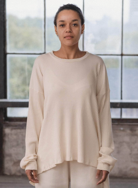 SHAW LONG SLEEVE  OFF-WHITE