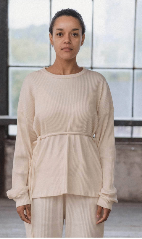 SHAW LONG SLEEVE  OFF-WHITE